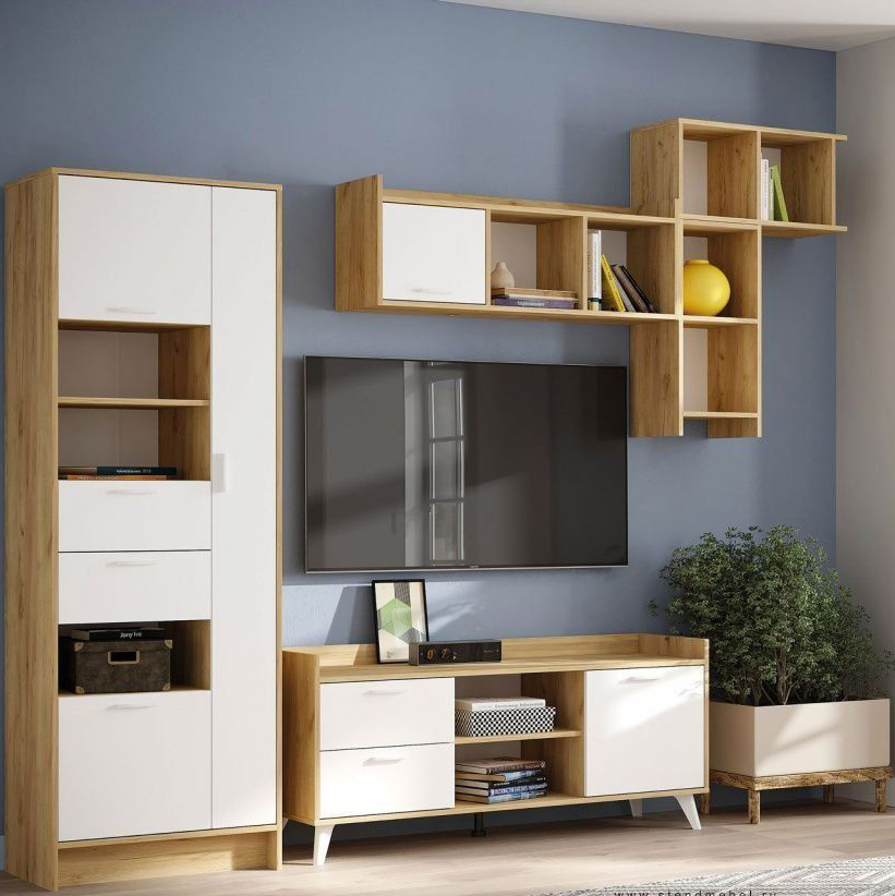 ИРИС ШК-05 Шкаф (685х2000х425) Фасад БЕЛЫЙ/Корпус ДУБ КРАФТ ЗОЛОТО