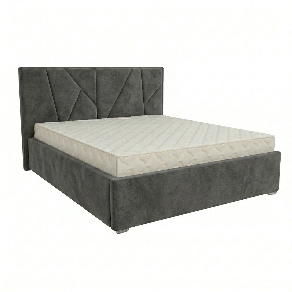 Кровать Рица-1 1,4*2,0 с П.М. Тк.Levis 11 графит 1 кат  Апогей