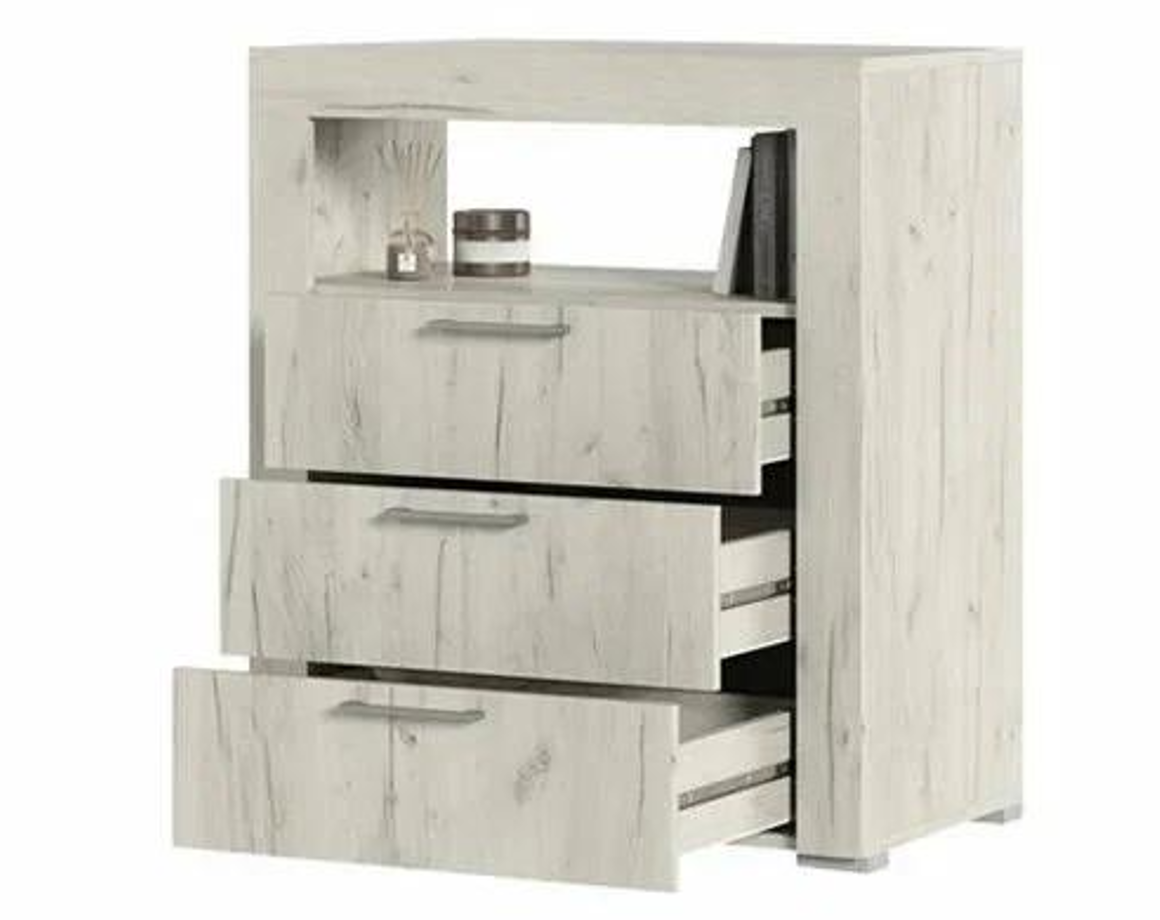 ГРАНД Комод К2 (800х917х449) Фасад ДУБ КРАФТ БЕЛЫЙ/Корпус ДУБ КРАФТ БЕЛЫЙ