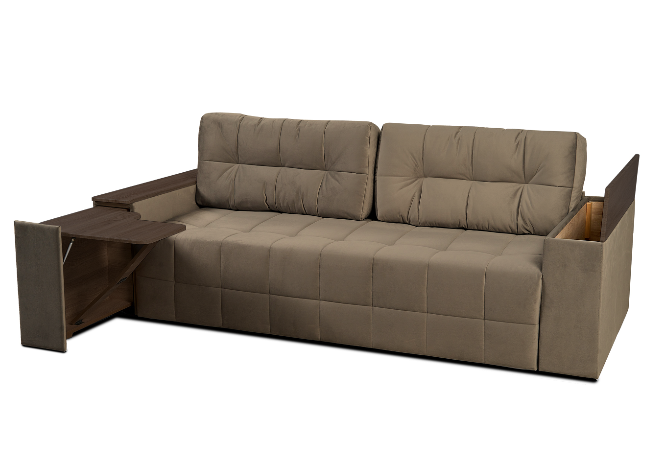 Диван Элегант 2022 (БД) Майами 5 прямой ДЕКОР ВЕНГЕ Тик-так Тк.Амели 14 (кофе с молоком велюр)