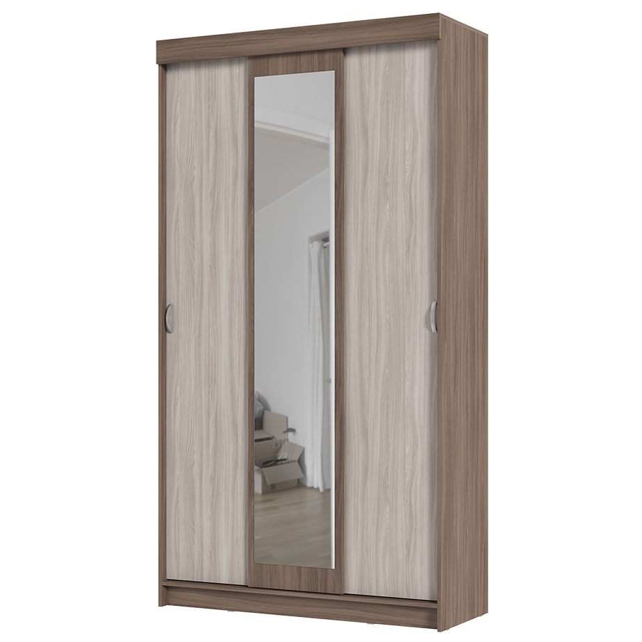 Спальня БАССА ШКК 552 шкаф купе (1300х2020х516) фасад ШИМО СВЕТЛ/корпус ШИМО ТЕМН