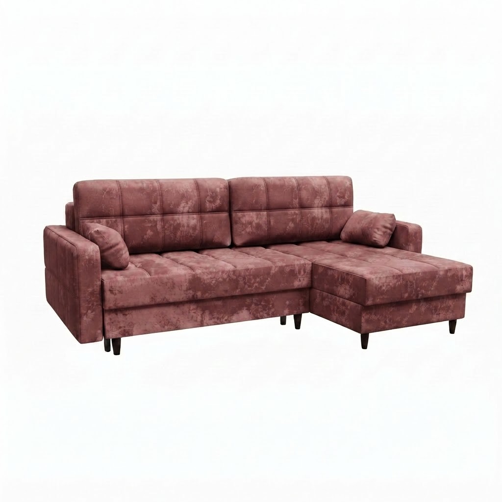 Диван угловой Марк ДКУ Тк.Mega wood rose 3 кат Апогей