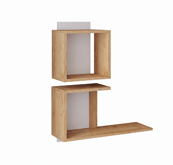 Полка навесная ПНМ-3 белый/дуб крафт золотой