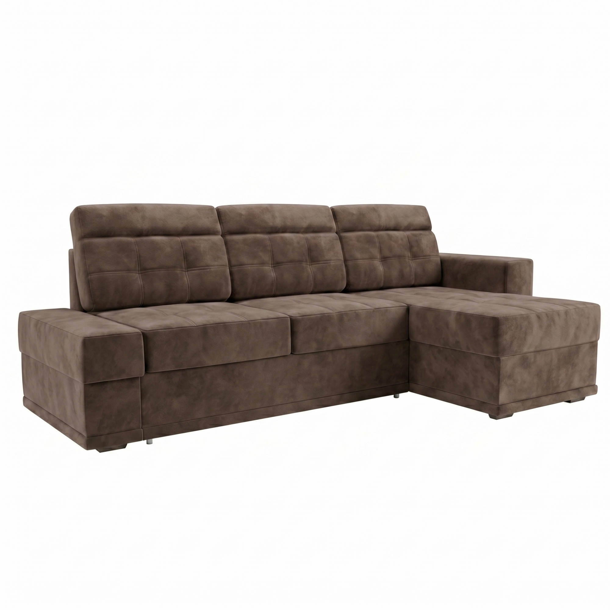 Диван угловой Мартин ДКУ-О с оттоманкой Тк.SELFIE Cocoa 2 кат Апогей