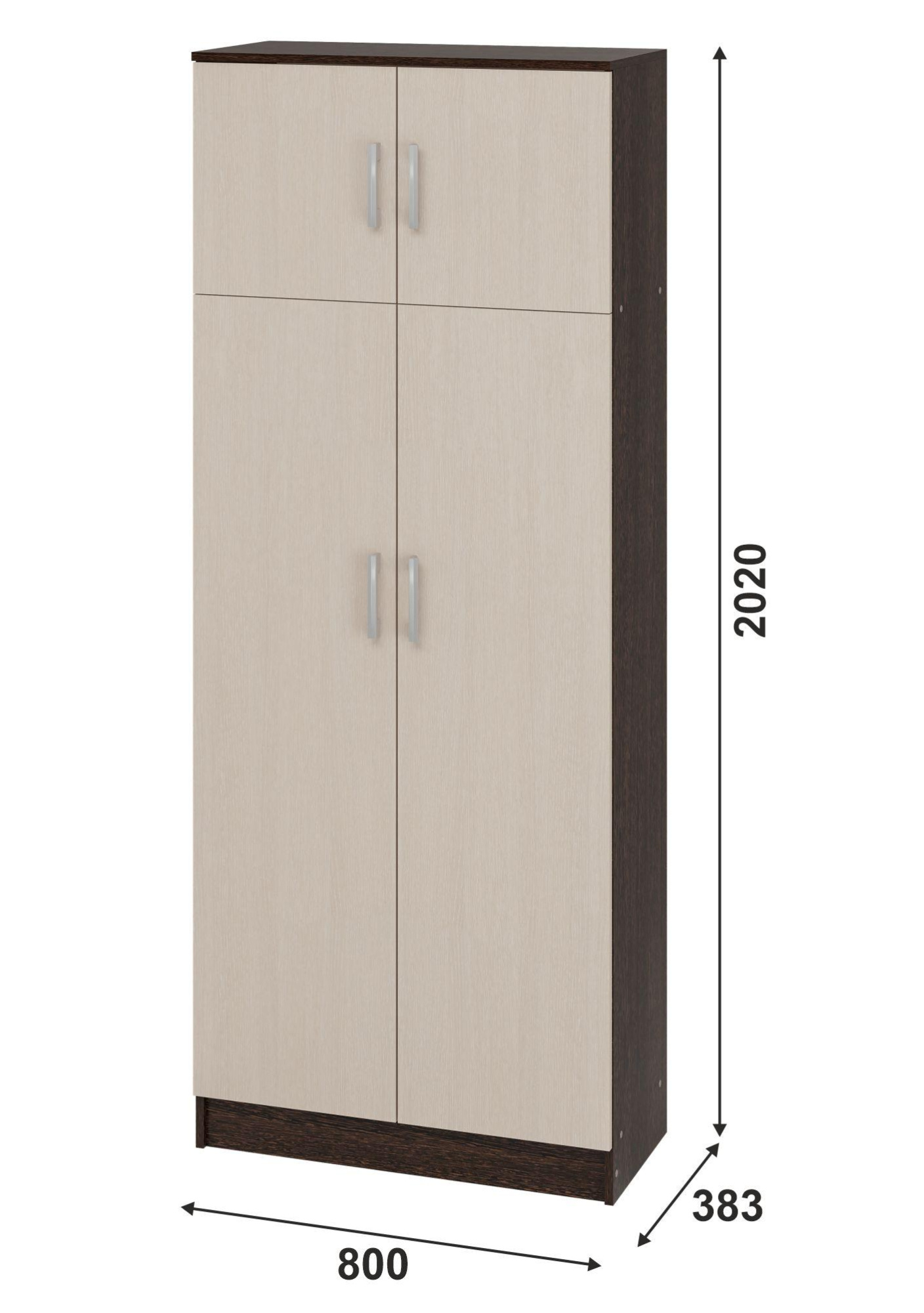 Тива Шкаф ШК 205 800х2020х380 (ВЕНГЕ-ДУБ БЕЛФОРД)