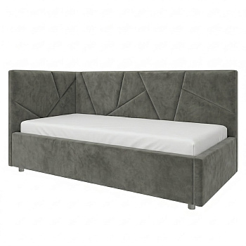 Кровать детская Рица 0,9*2,0 с П.М. левая Тк. Ultra Grey 1 кат  Апогей