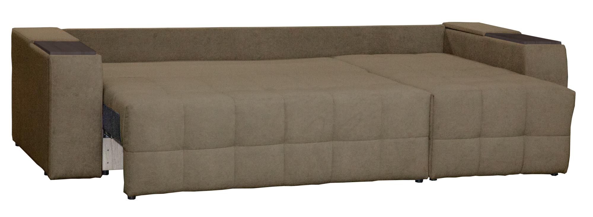 Диван Элегант 2 (ДУ) Майами 6 угловой ДЕКОР ВЕНГЕ Тик-так Тк.Амели 14 (кофе с молоком велюр)