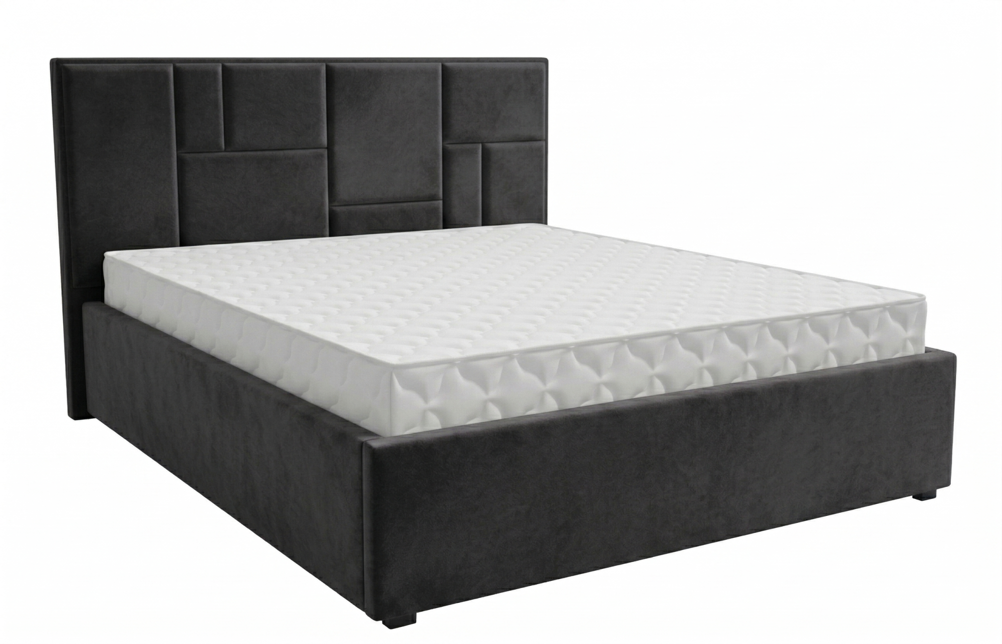 Кровать Монтана-1 1,6*2,0 с П.М. Тк. Sensey steel grey 3 кат  Апогей